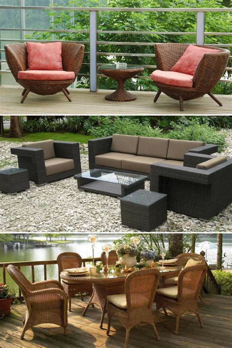 This furniture is used every place indoors & outdoors, but is especially popular on porches, decks, patios, pool areas & in sunrooms.the wicker colors are amazing. Wicker Patio Furniture Ideas - Trend 2018 - 1001 Gardens