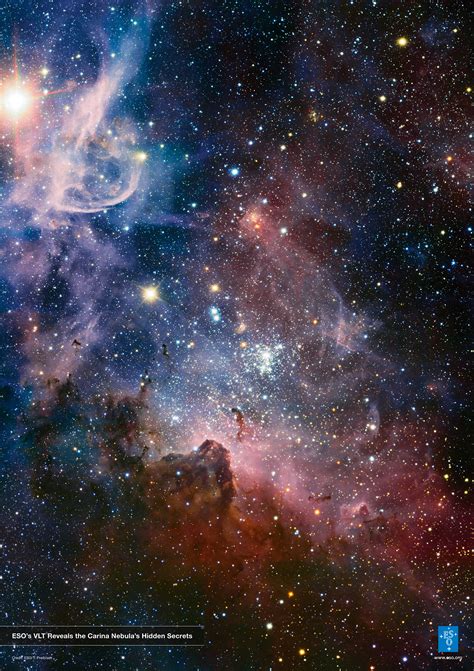 Poster Esos Vlt Reveals The Carina Nebulas Hidden Secrets Eso