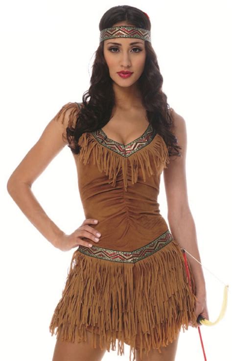 Womens Sexy Native American Indian Costume Fancy Dress Princess Gown