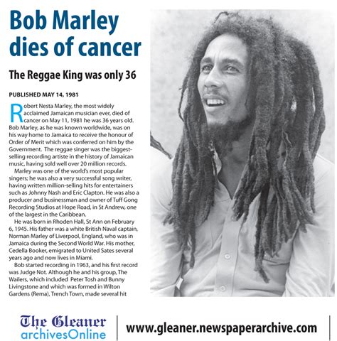 Bob Marley Cancer