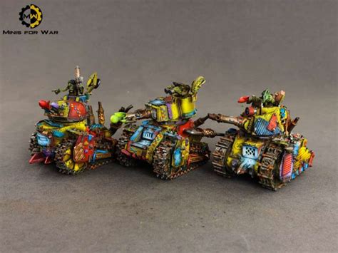40k Colourful Orks Minis For War Painting Studio