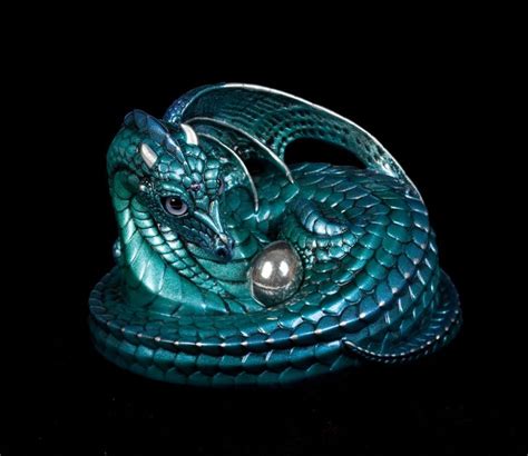 Windstone Water Sprite 1 Mother Coiled Dragon Figurine Fantasy