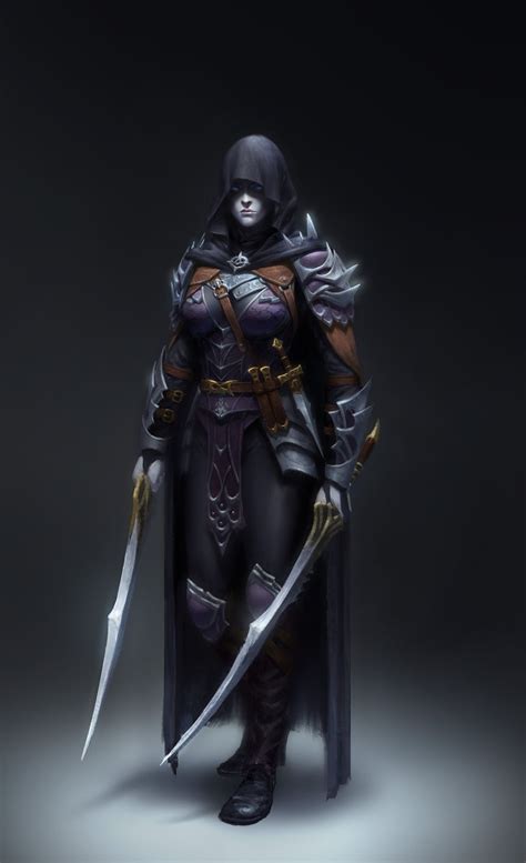 Artstation Dark Assassin Yoon Seseon Heroic Fantasy Fantasy Female Warrior Fantasy Armor
