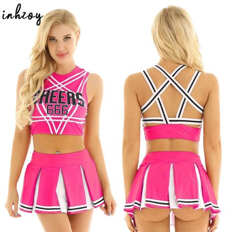 Disfraz De Animadora Para Mujer Lencería Cosplay Uniforme De Colegiala Cheerleader Outfits Crop