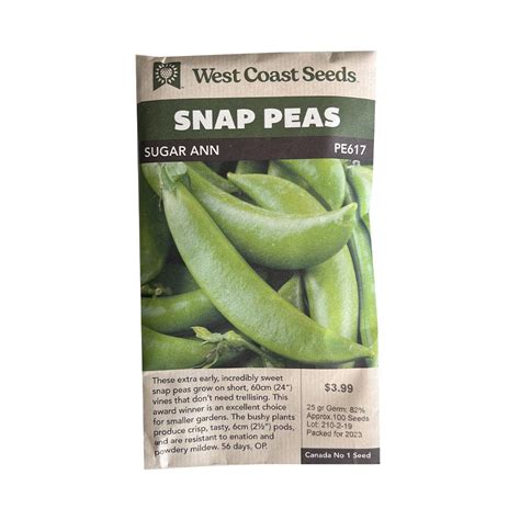 Peas Sugar Ann Snap Pea Seeds Indoor Farmer