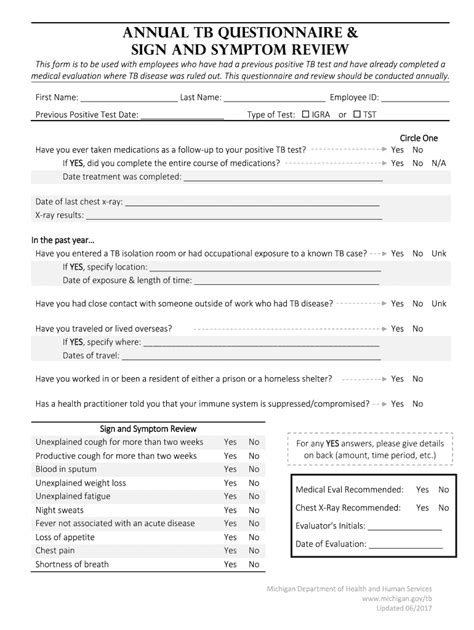 Tb Screening Questionnaire Fill Out Sign Online DocHub