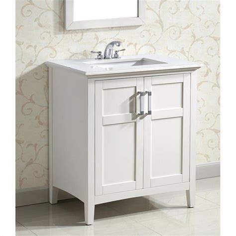 Simpli Home 30 Inch Winston Bath Bathroom Vanity In White Nl Winston