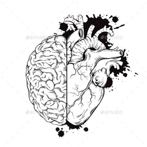 Half Brain Half Heart Tattoo Rebeccaillustrate