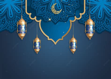 Ramadan Textured Blue Background Ramadan Stereoscopic Eid Background