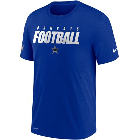 Nike Dallas Cowboys Sideline Dri Fit Cotton Football All Royal T Shirt