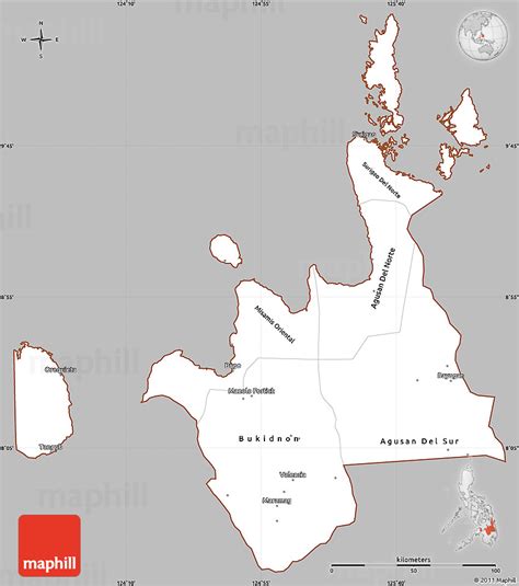 Gray Simple Map Of Region 10 Cropped Outside