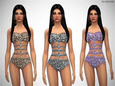 Sequin Bandage Swimsuits The Sims 4 Catalog