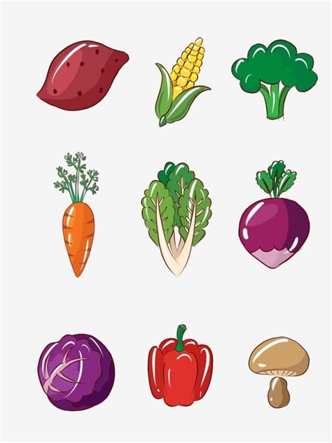 Hand Drawn Vegetables Png Image Simple Vegetable And Fruit Hand Drawn