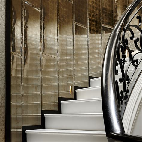 Verre Églomisé Specialist Luxury Finish To Stairwell Of Private