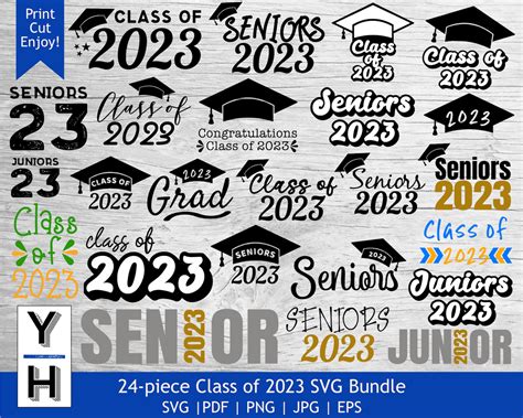 Class Of 2023 Svg Bundle Senior 2023 Svg Seniors Png Etsy