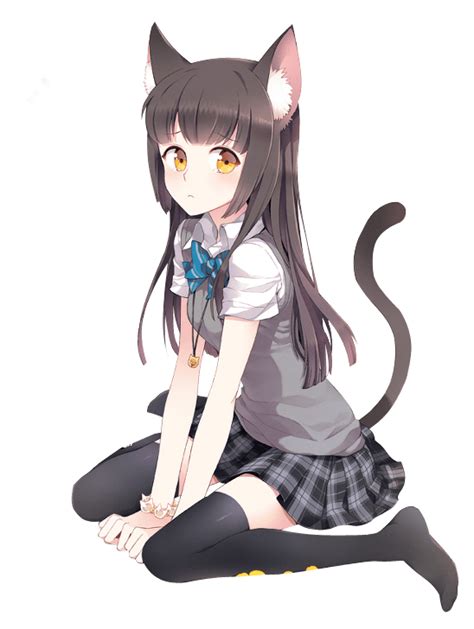 Cat Girl School Uniform Transparent Png Stickpng