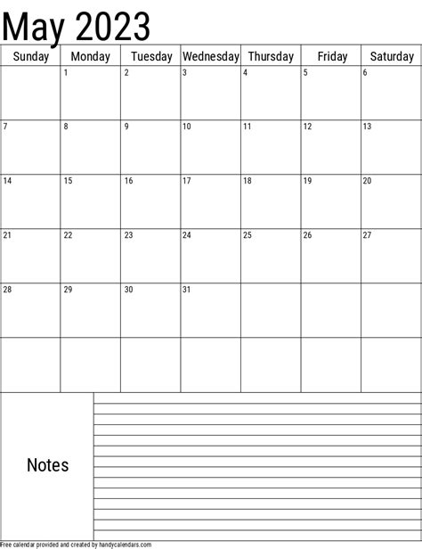 May 2023 Calendar With Holidays Handy Calendars