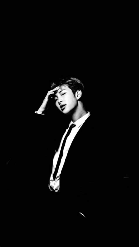 Namjoon black aesthetic wallpaper | army aesthetics ♛ amino. Namjoon Black and White #rm #namjoon #aesthetic # ...