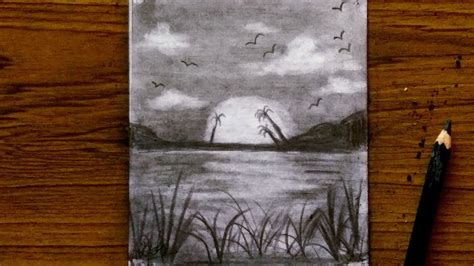 Charcoal Drawing Landscape Easy For Beginners Youtube