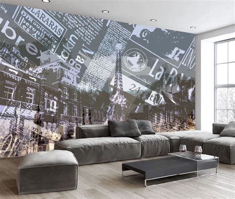 City Wall Paper Modern Wall Mural For Livingroom Cafe Entryway And