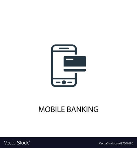 Mobile Banking Icon Simple Element Royalty Free Vector Image