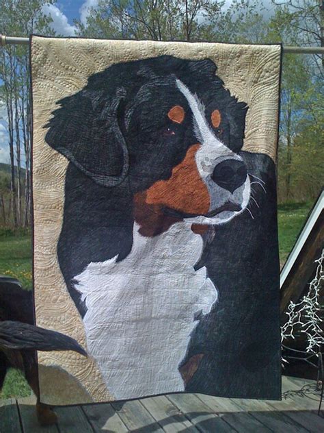 Portrait Bernese Mountain Dog Quilt Blanket Lazafashion