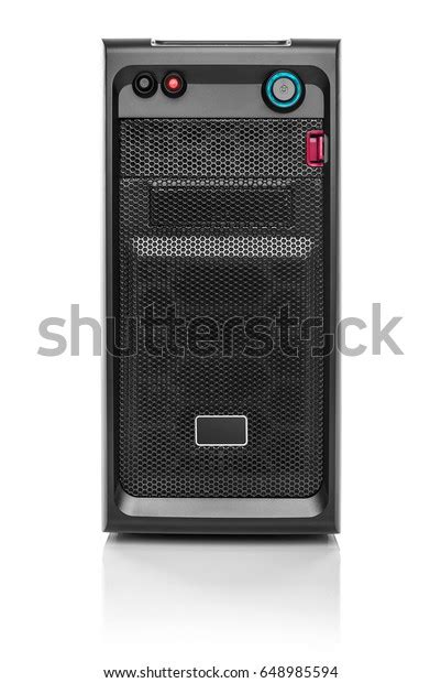 Modern Black Computer System Unit Isolated Stock Photo 648985594
