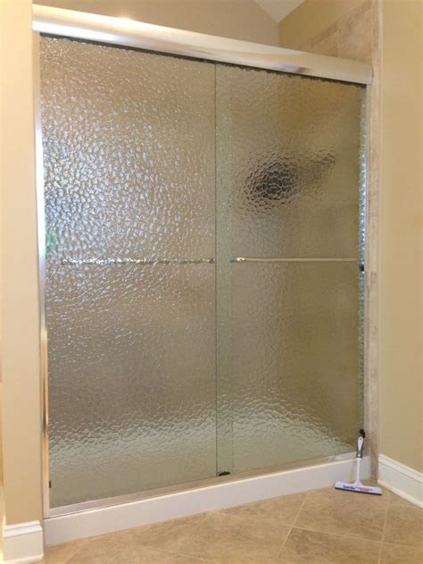 Frosted Shower Doors Shown Is A Textured Showerman Shower Enclosure Made With Rain Glass