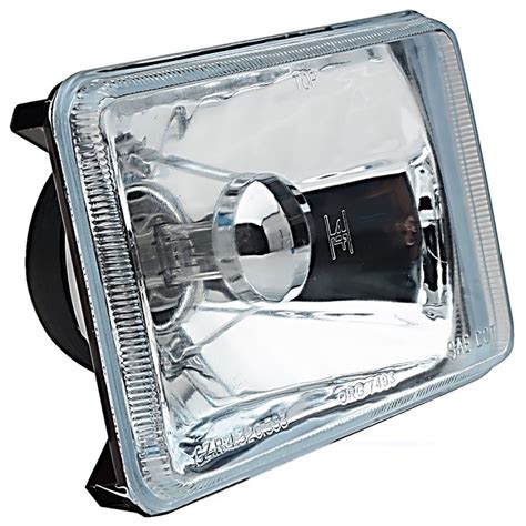 4x6 halogen crystal clear glass lens metal headlight h4 light bulb headlamp set ebay