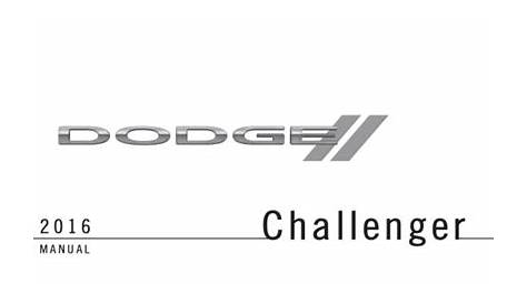 2016 Dodge Challenger Owner’s Manual PDF | Manual Directory