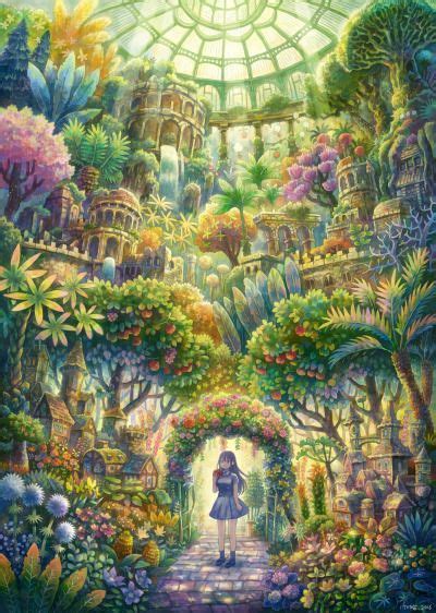 植物楽園 Fantasy Landscape Anime Scenery Art