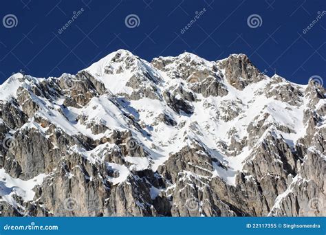 Snow Capped Mountains Austrian Alps Innsbruck Stock Image Image Of