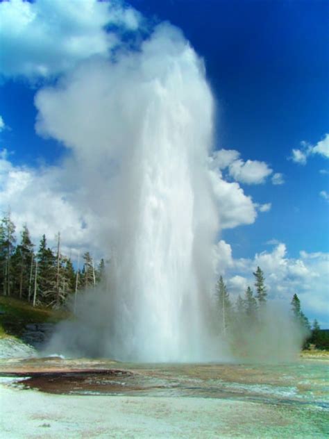 Grand Geyser Erupting At Upper Basin Yellowstone National Park