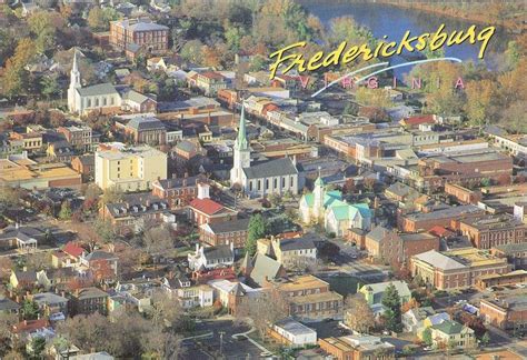 Aerial View Of The City Of Fredericksburg Va Fredericksburg