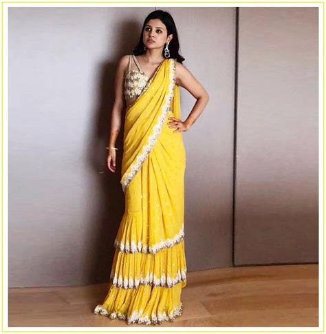 Ruffle Saree Style Is The Hottest Trend Of This Season 2018 Ruffle Saree Saree Dress Cotton