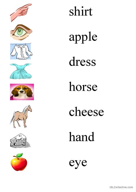 Matching Words With Pictures English Esl Worksheets Pdf And Doc