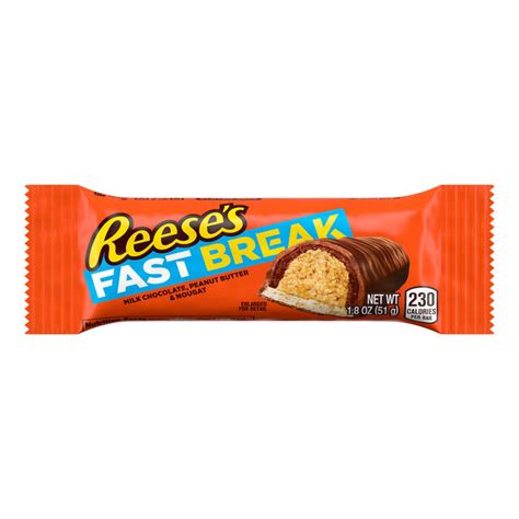 reese s fast break milk chocolate peanut butter standard 1 8oz candy bar