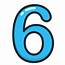 Blue Number Numbers Six Study Icon  Free Download