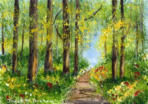 Janet M Grahams Painting Blog Spring Pathway Aceo In Acrylics