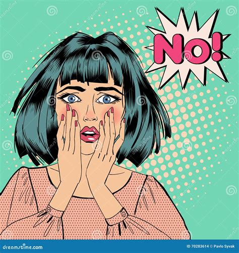 Shocked Woman Woman Closes Eyes With Her Hands Pop Art Cartoon Vector