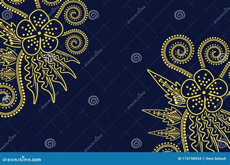 Simple Floral Vector Background Batik Motif Element Stock Vector