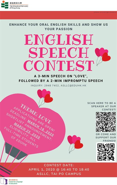 New English Speech Contest 2020 Centre For Language In Education Eduhk