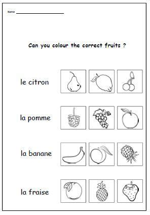 Worksheets worksheets free printable worksheets for teachers, parents, and kids. FRENCH for KIDS Fruits Words Language Worksheet / Kids ...