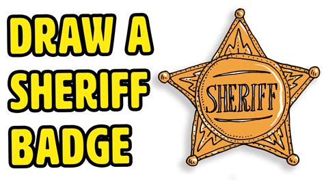 How To Draw A Sheriff Badge Easy Step By Step Instructions Youtube