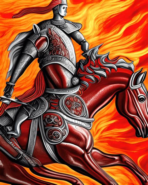 Fiery Red Horse Galloping Out · Creative Fabrica