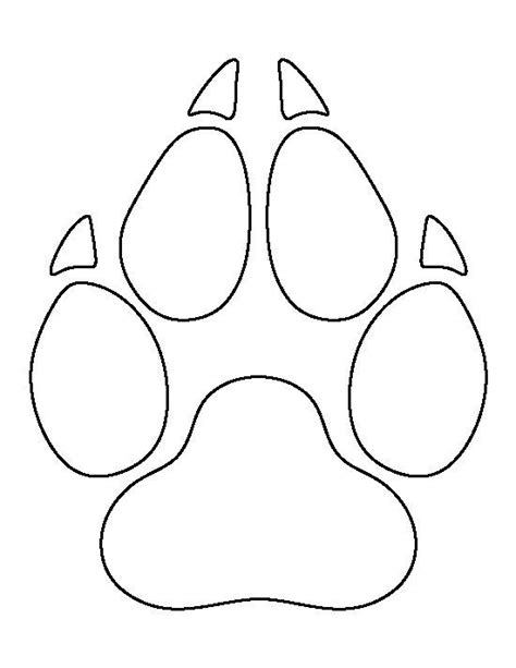 Wolf Paw Print Pattern Use The Printable Outline For Crafts Creating