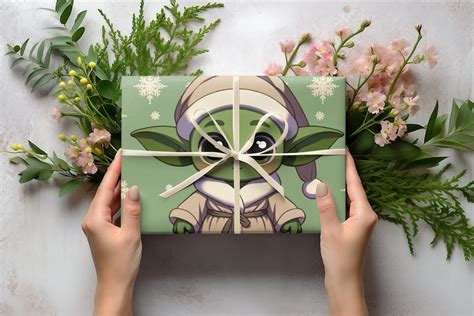 Baby Yoda Wrapping Paper I Star Wars Inspired I Christmas T Wrap I