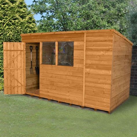 10x6 Pent Overlap Dip Treated Shed Cheap Garden Sheds Wooden Sheds