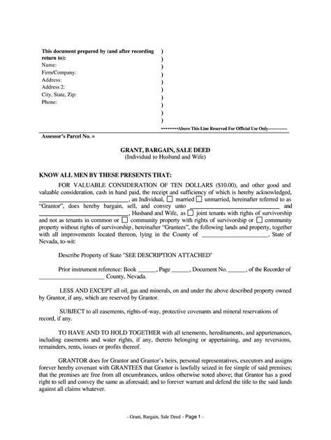Bargain And Sale Deed Example Fill Online Printable Fillable Blank
