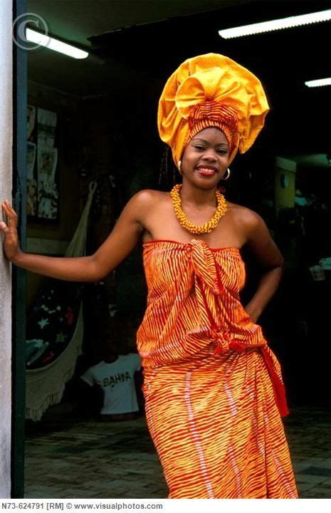 Orange Brazilian Traditional Clothing For Women Woman In